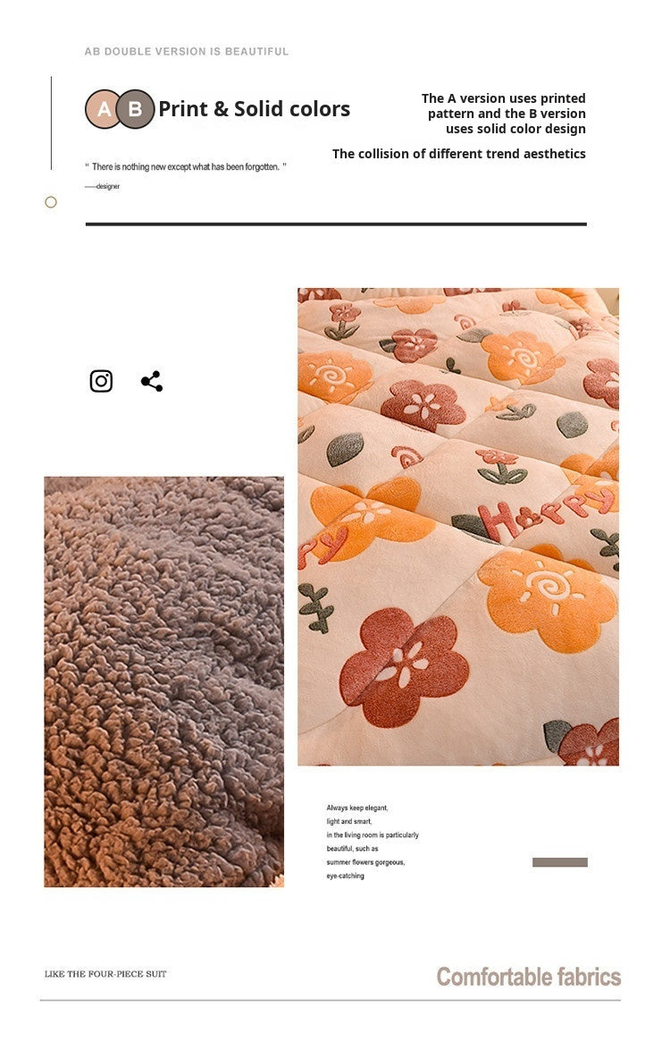 Household Thickened Warm Quilt Core Double-sided Velvet Lamb Wool Autumn Winter Blanket dormitory Warm Double-sided Velvet Core