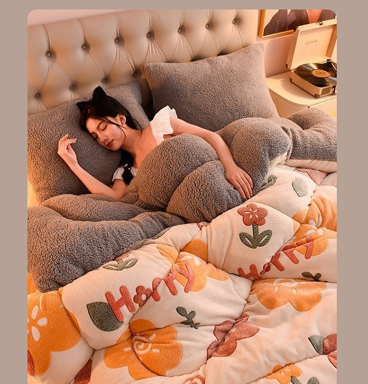 Household Thickened Warm Quilt Core Double-sided Velvet Lamb Wool Autumn Winter Blanket dormitory Warm Double-sided Velvet Core