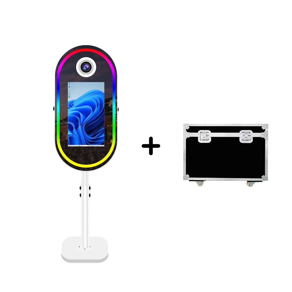 40inch Mirror Selfie Photobooth 21.5 Inch Touch Screen Magic Mirror Photo Booth DSLR Photo Booth with Flight Case for Partys