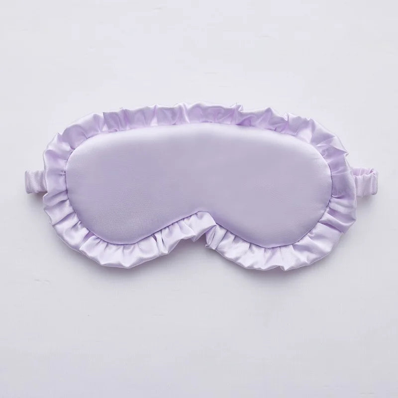 Silk Ruffle Sleep Eye Mask Soft Sleeping Eye Covers Multicolor Night Dream Blackout Eye Patches for Woman Man to Sleep Better