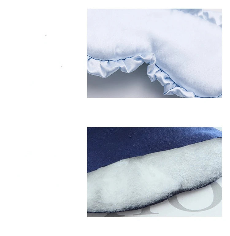 Silk Ruffle Sleep Eye Mask Soft Sleeping Eye Covers Multicolor Night Dream Blackout Eye Patches for Woman Man to Sleep Better