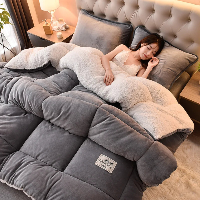 Household Thickened Warm Quilt Core Double-sided Velvet Lamb Wool Autumn Winter Blanket dormitory Warm Double-sided Velvet Core