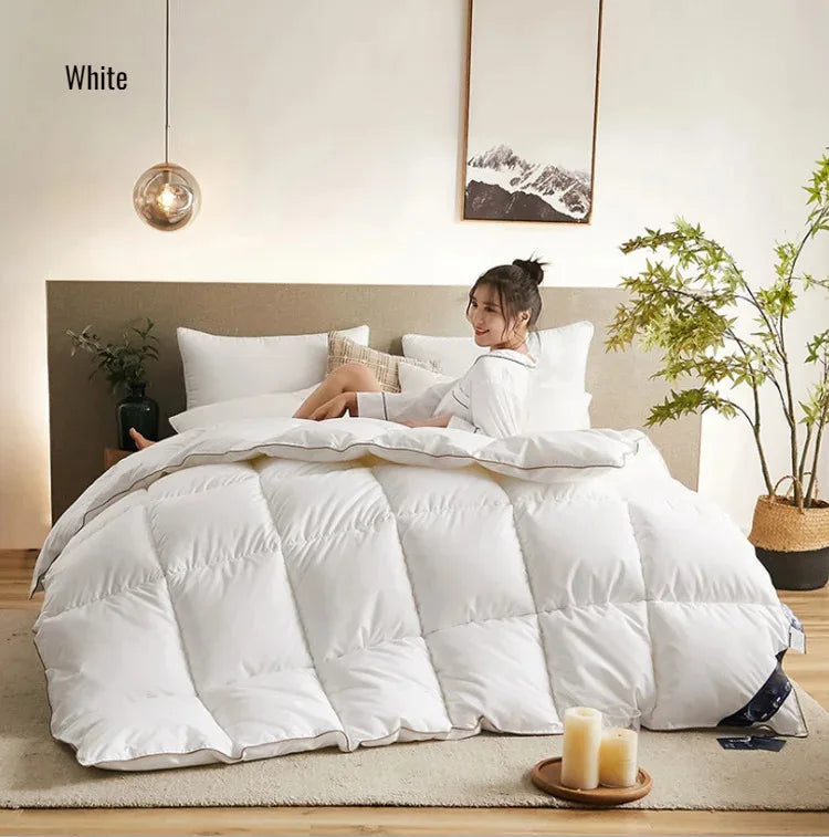 Couette épaisse en duvet d'oie blanche 95%, couette confortable et respirante, cadeau idéal pour les étudiants, noyau de couette épais en coton d'hiver