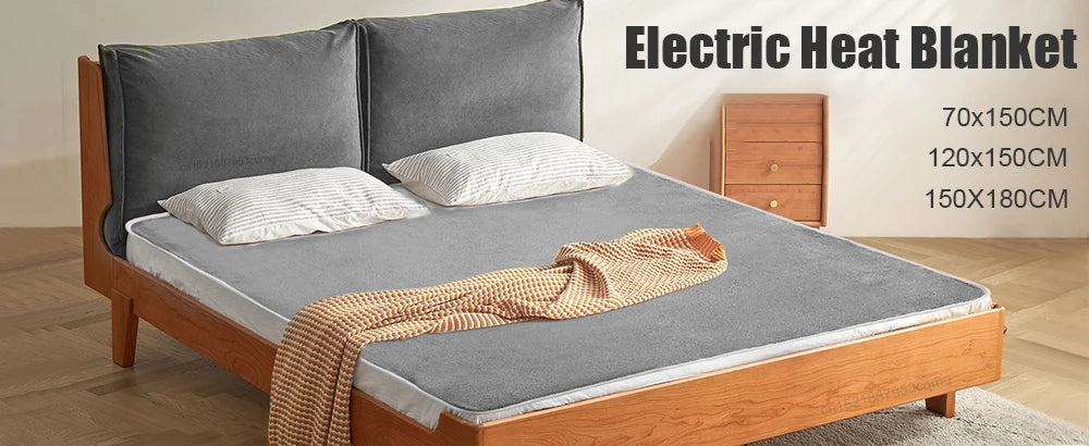 Couverture chauffante électrique avec thermostat automatique, matelas de lit, chauffe-corps double, tapis métropolitain, coussin en polymères, prise UE, 220V