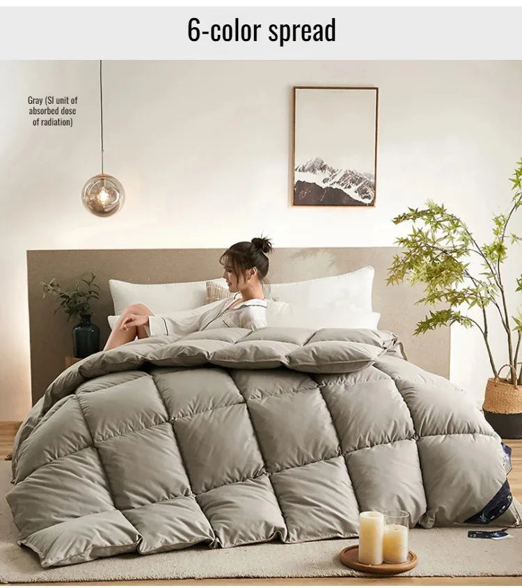 Couette épaisse en duvet d'oie blanche 95%, couette confortable et respirante, cadeau idéal pour les étudiants, noyau de couette épais en coton d'hiver