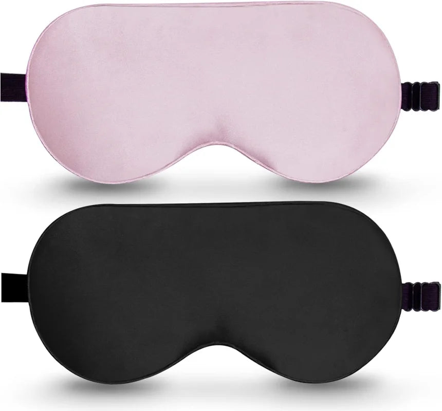 Soft Silk Sleep Mask Eye Masks for Sleep, 100% Blackout, Zero Eye Pressure, Blindfold with Adjustable Strap, Travel Eye Covers