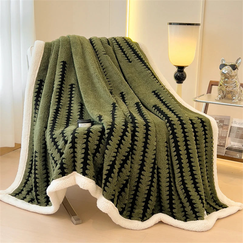 Thicken Warm Flannel Blanket Super Soft Fluffy Queen Blanket Single Double Size Cozy Skin-friendly Multifunctional Nap Blanket