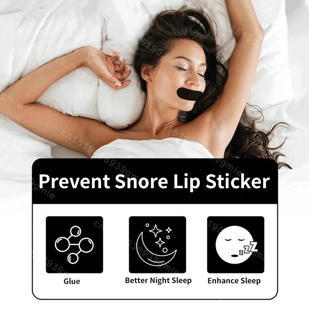 Anti Snoring Mouth Tape & Nose Breathing Sticker Night Sleeping Mouth Breath Improvement Patch Reduce Dry Mouth Promote