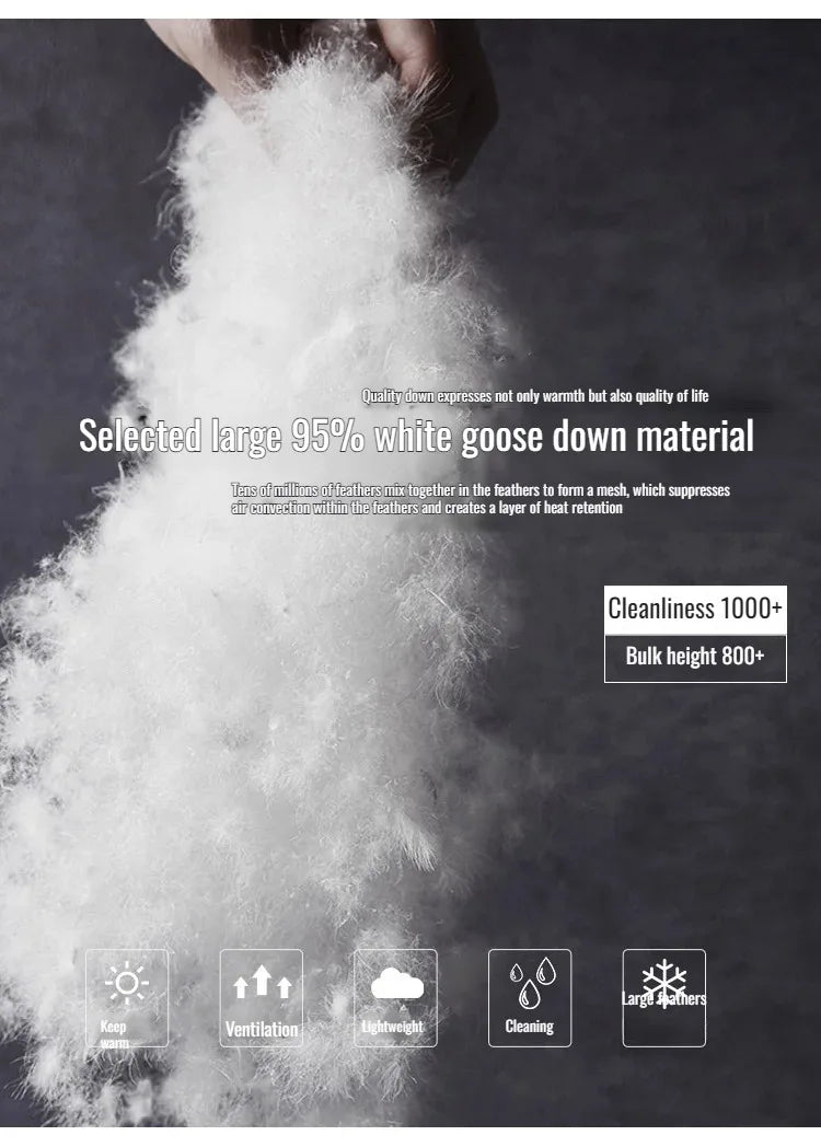 Couette épaisse en duvet d'oie blanche 95%, couette confortable et respirante, cadeau idéal pour les étudiants, noyau de couette épais en coton d'hiver