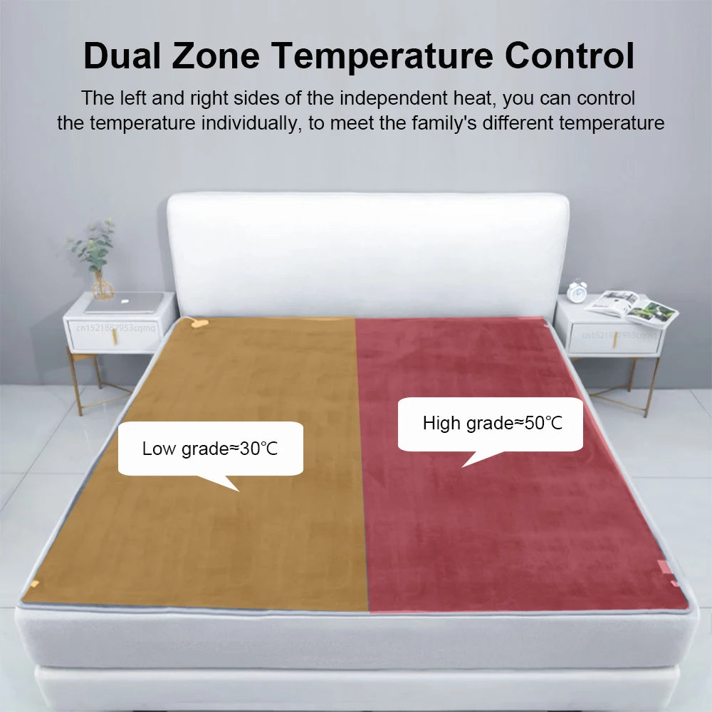 Couverture chauffante électrique avec thermostat automatique, matelas de lit, chauffe-corps double, tapis métropolitain, coussin en polymères, prise UE, 220V