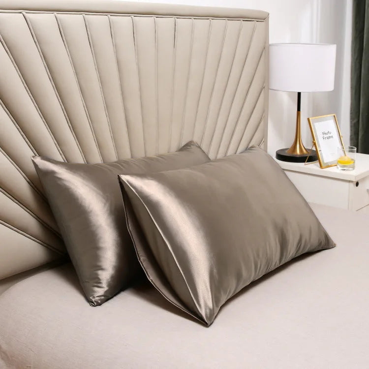 Pillowcase Silk Pillow Cover Silky Satin Hair Beauty Pillow case Comfortable Pillow Case Home Decor wholeStandard/Queen 1PC