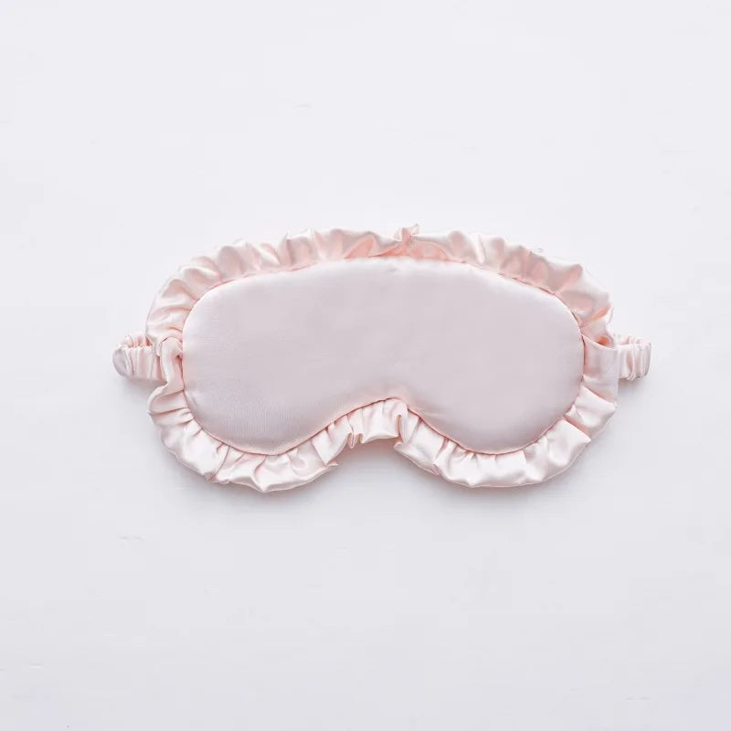 Silk Ruffle Sleep Eye Mask Soft Sleeping Eye Covers Multicolor Night Dream Blackout Eye Patches for Woman Man to Sleep Better