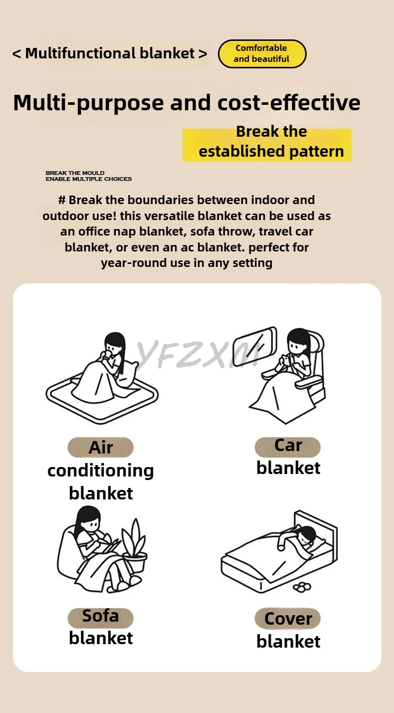 Solid Thickened Wide Striped Flannel Multifunctional Blanket, Can Be Used As Bed Sheet Cover Blanket, Sofa Blanket,nap Blanket