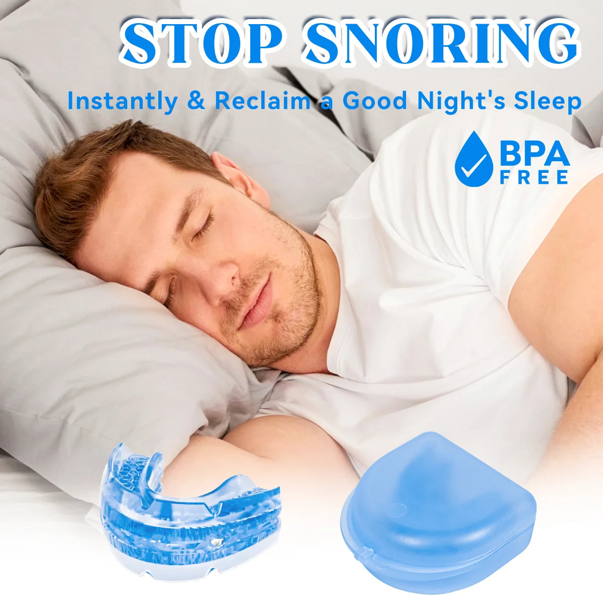 Anti Snore Bruxism Mouth Guard Stop Snoring Mouthpiece Teeth Bruxism Sleeping Aid Apnea Devices Night Anti-Snoring Mouth Guard
