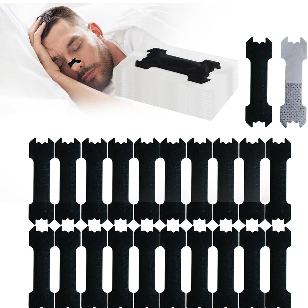 Anti Snoring Mouth Tape & Nose Breathing Sticker Night Sleeping Mouth Breath Improvement Patch Reduce Dry Mouth Promote