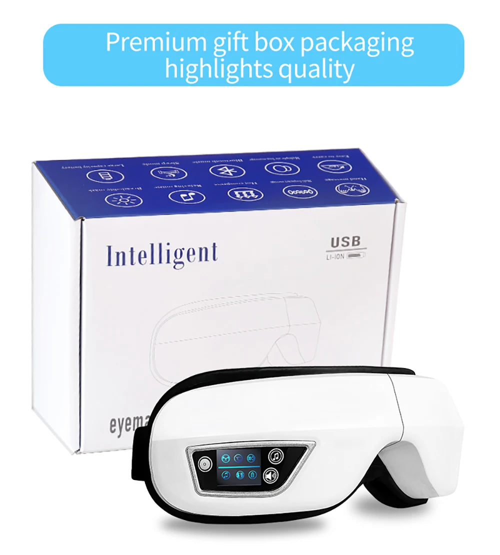 6D Smart Eye Massager Vibration Airbag Compress Eye Care Instrument Bluetooth Music Eye Massage Glasses Eye Relax Fatigue