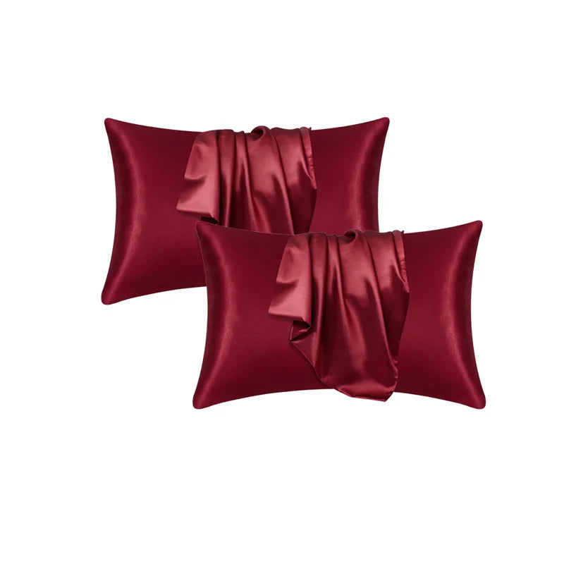 Pillowcase Silk Pillow Cover Silky Satin Hair Beauty Pillow case Comfortable Pillow Case Home Decor wholeStandard/Queen 1PC