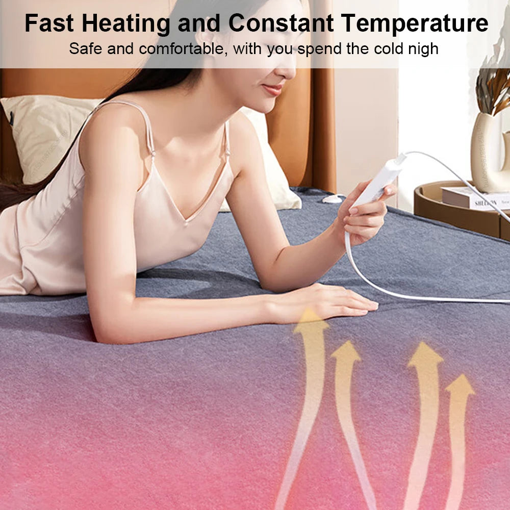Couverture chauffante électrique avec thermostat automatique, matelas de lit, chauffe-corps double, tapis métropolitain, coussin en polymères, prise UE, 220V