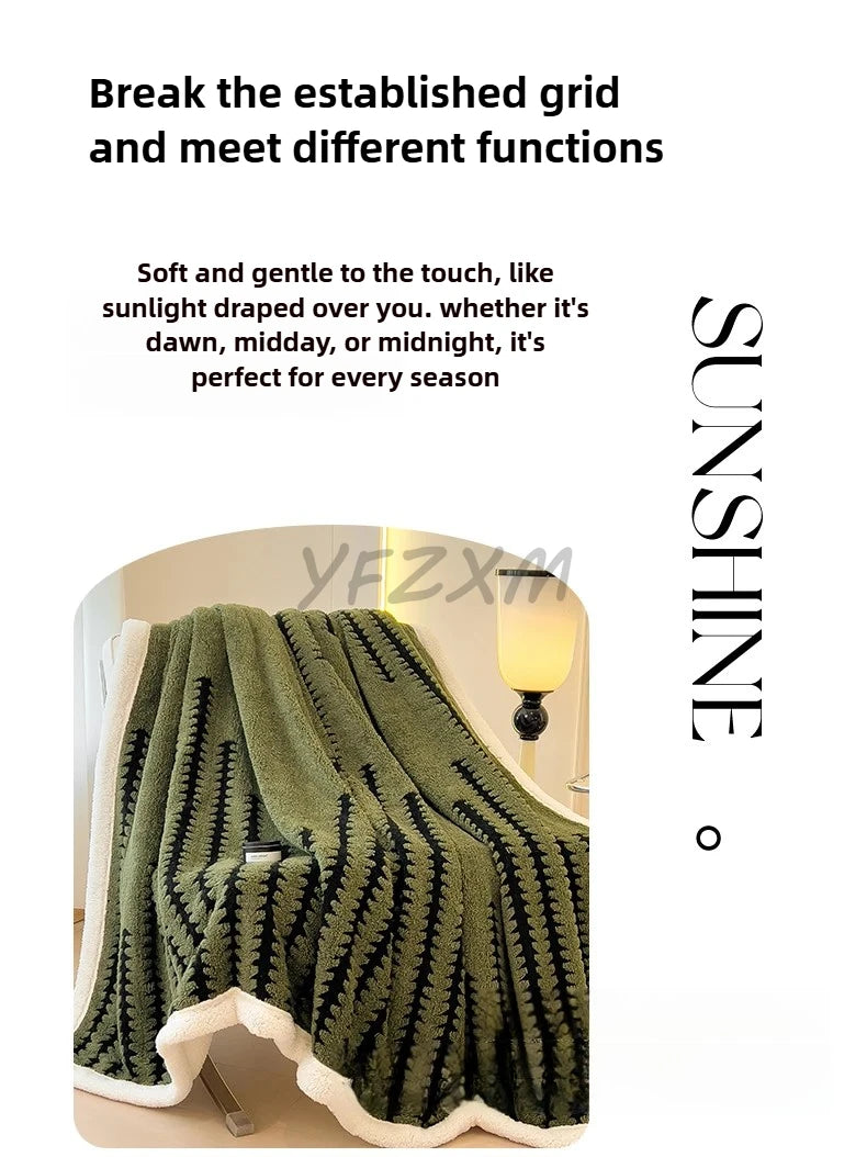 Thicken Warm Flannel Blanket Super Soft Fluffy Queen Blanket Single Double Size Cozy Skin-friendly Multifunctional Nap Blanket