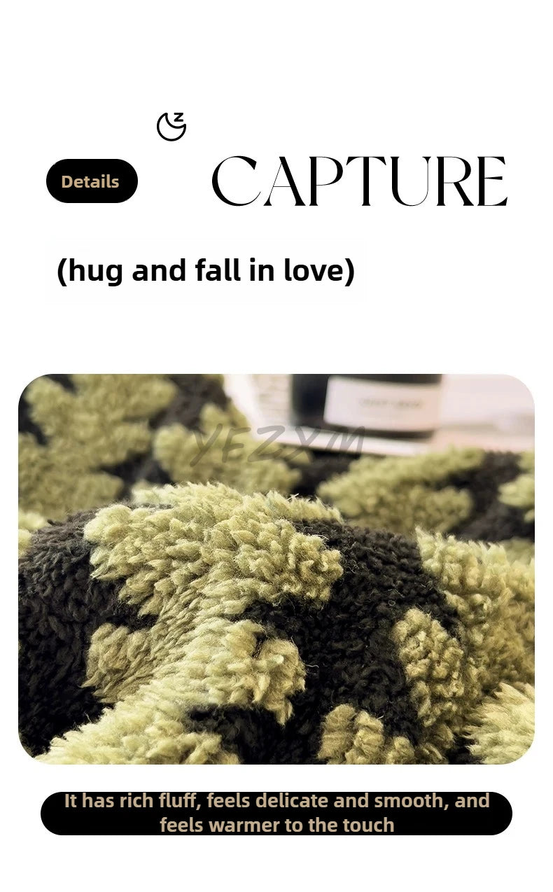 Thicken Warm Flannel Blanket Super Soft Fluffy Queen Blanket Single Double Size Cozy Skin-friendly Multifunctional Nap Blanket
