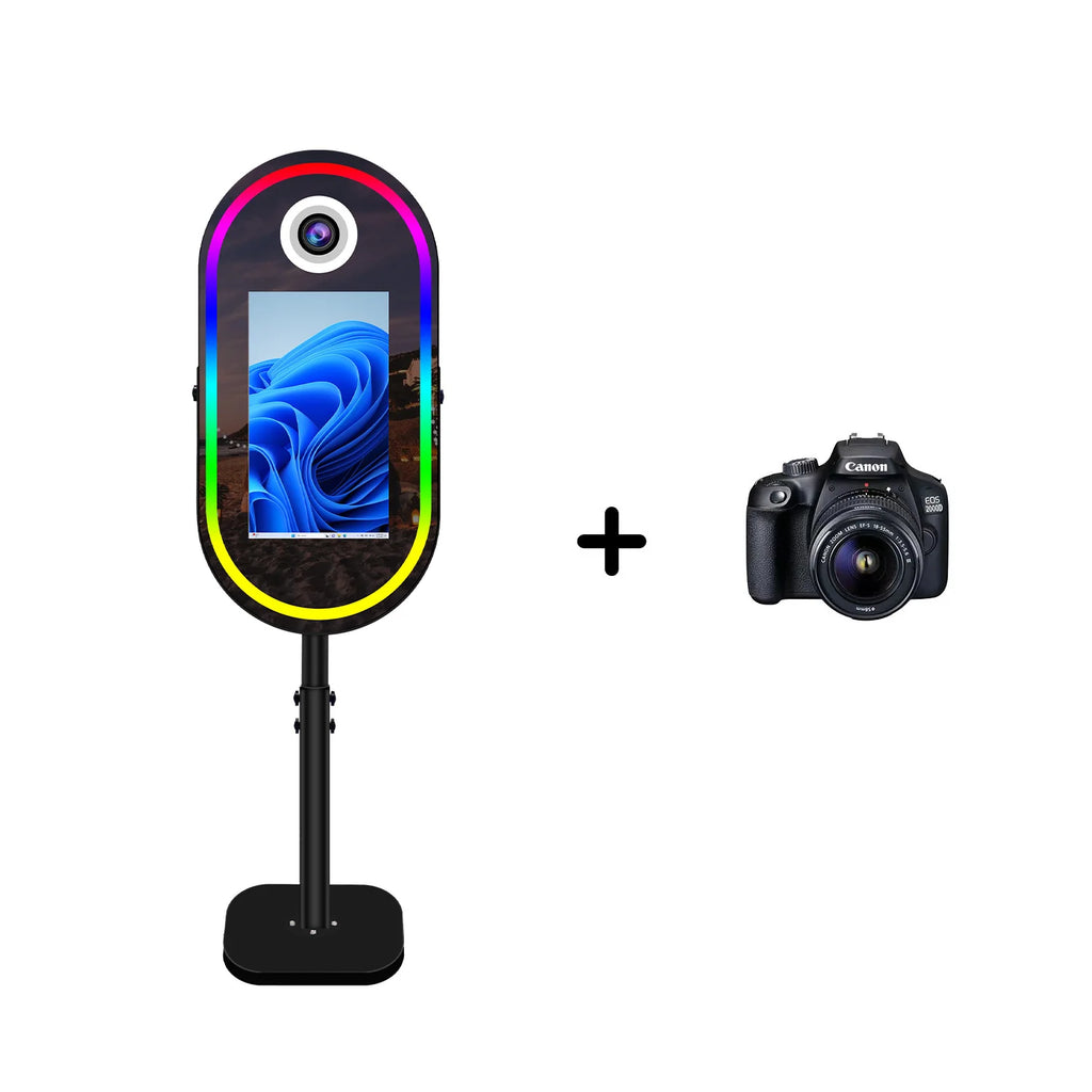 40inch Mirror Selfie Photobooth 21.5 Inch Touch Screen Magic Mirror Photo Booth DSLR Photo Booth with Flight Case for Partys