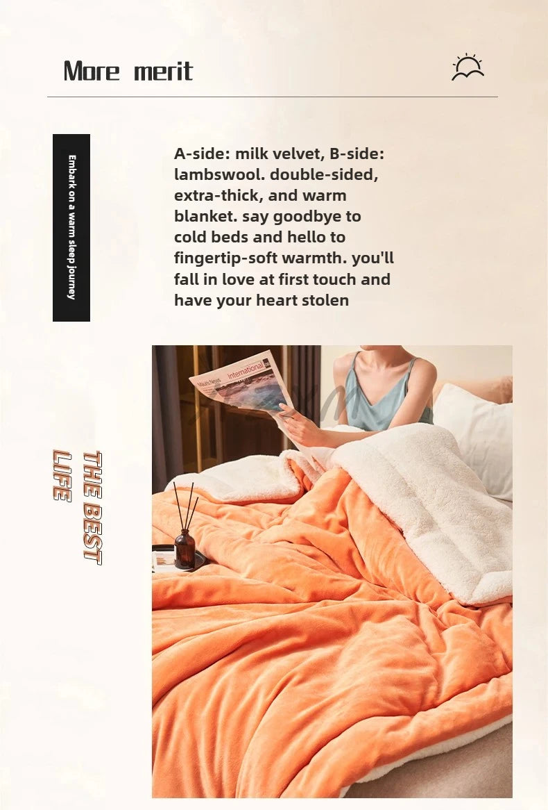 Couverture en Imitation de laine d'agneau Super douce, Double reine, de haute qualité, confortable, en molleton de lait, pour canapé, automne et hiver