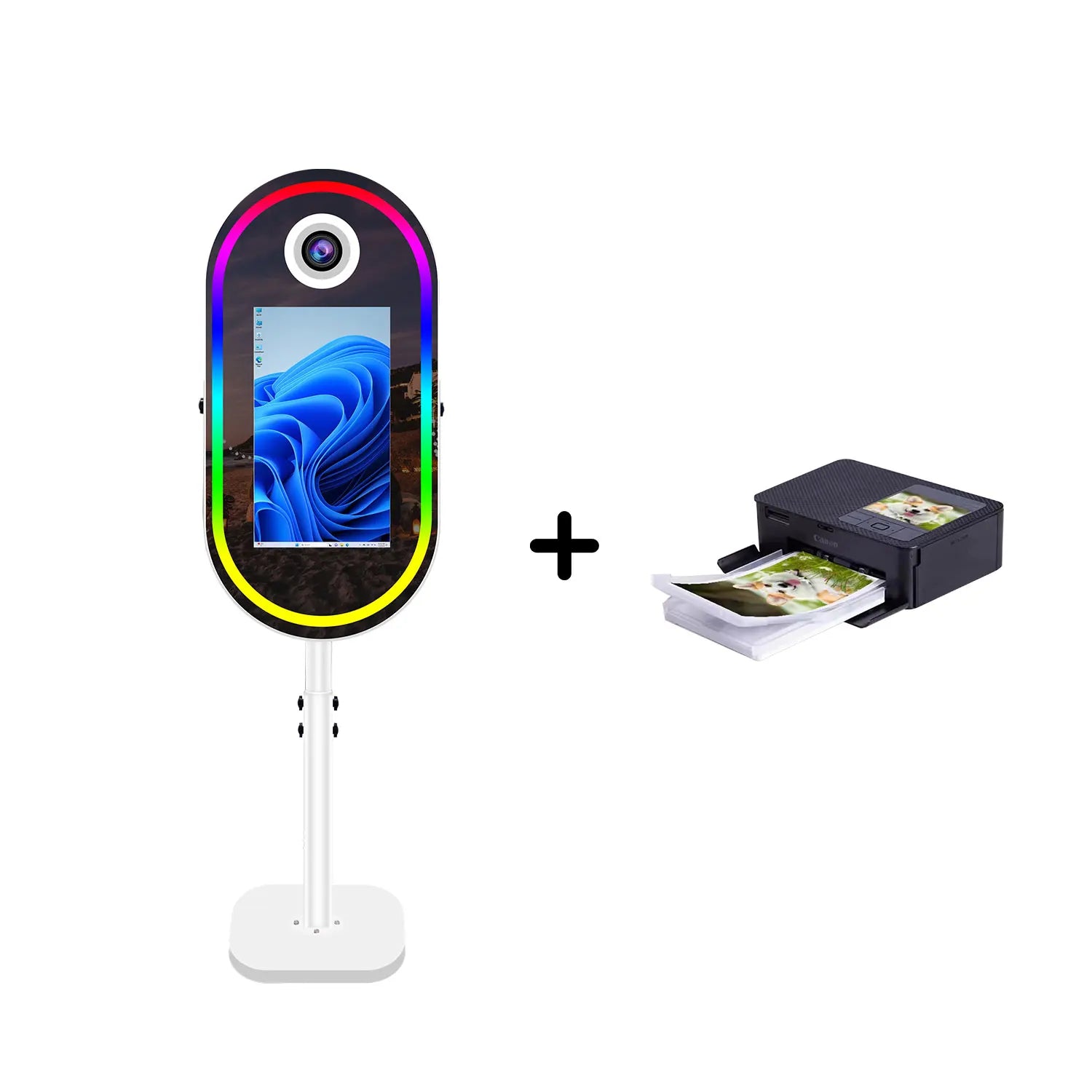 40inch Mirror Selfie Photobooth 21.5 Inch Touch Screen Magic Mirror Photo Booth DSLR Photo Booth with Flight Case for Partys