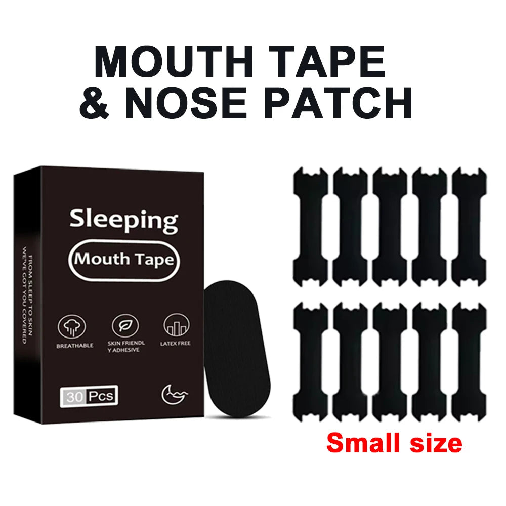 Anti Snoring Mouth Tape & Nose Breathing Sticker Night Sleeping Mouth Breath Improvement Patch Reduce Dry Mouth Promote
