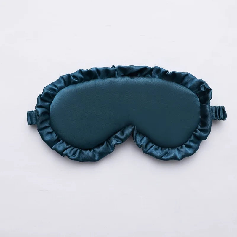 Silk Ruffle Sleep Eye Mask Soft Sleeping Eye Covers Multicolor Night Dream Blackout Eye Patches for Woman Man to Sleep Better