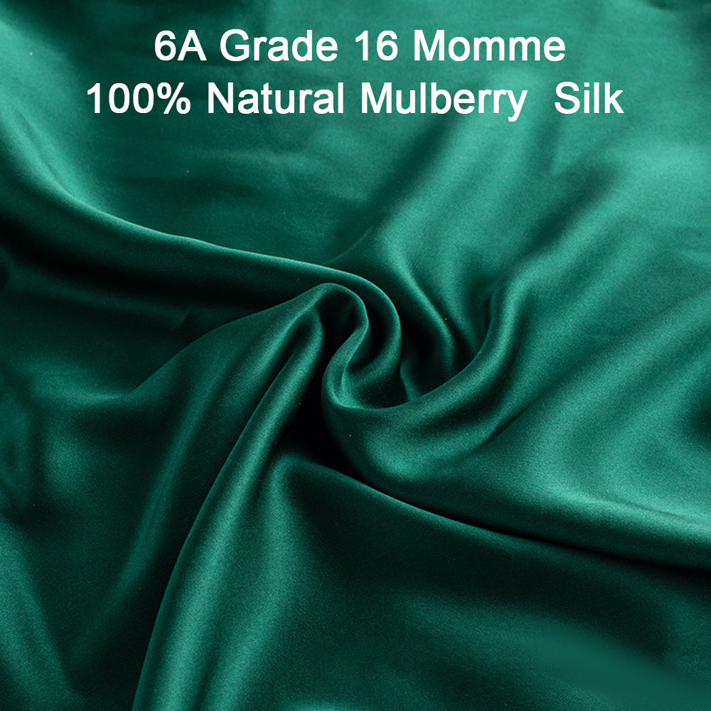 Zipper Natural Silk Pillowcase Matched Sleep Mask Hair Scrunchie Gift Set Both Sides 100% Mulberry Silk for Healthy&Good Sleep