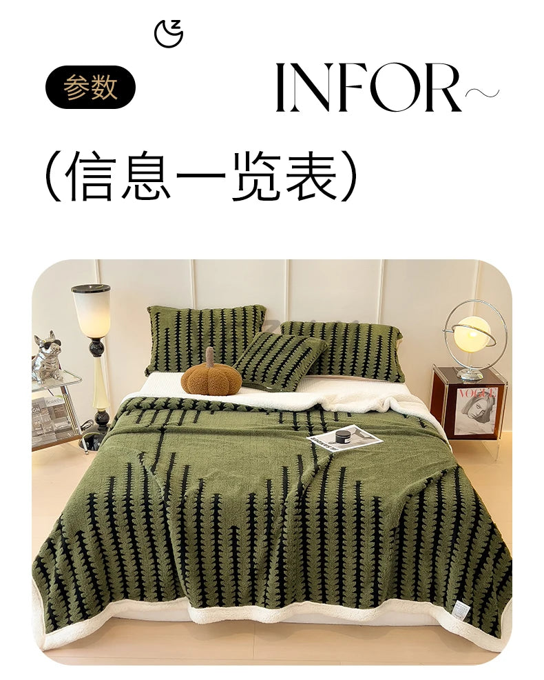 Thicken Warm Flannel Blanket Super Soft Fluffy Queen Blanket Single Double Size Cozy Skin-friendly Multifunctional Nap Blanket