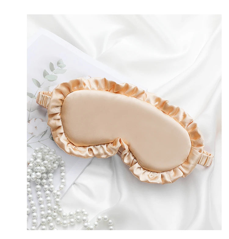 Silk Ruffle Sleep Eye Mask Soft Sleeping Eye Covers Multicolor Night Dream Blackout Eye Patches for Woman Man to Sleep Better