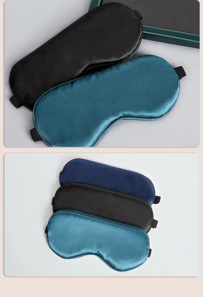 Soft Silk Sleep Mask Eye Masks for Sleep, 100% Blackout, Zero Eye Pressure, Blindfold with Adjustable Strap, Travel Eye Covers