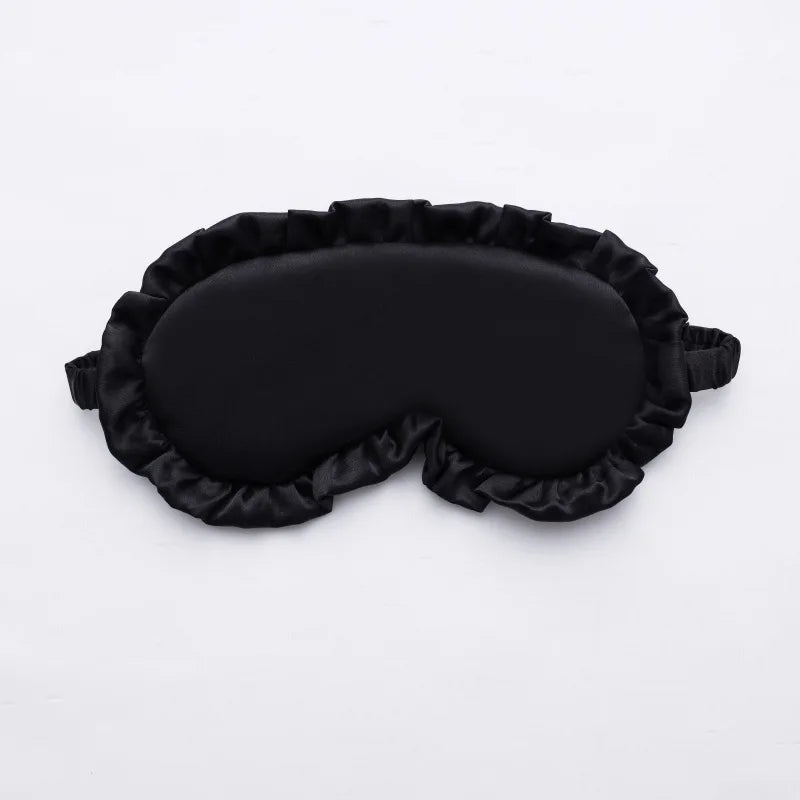Silk Ruffle Sleep Eye Mask Soft Sleeping Eye Covers Multicolor Night Dream Blackout Eye Patches for Woman Man to Sleep Better