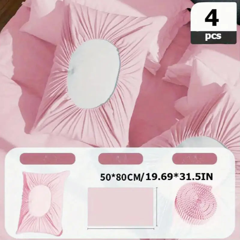 4PCS Disposable Pillowcase Set, Dirt-Proof & Breathable, Universal Fit for Hotel, Beauty Salon, Travel - No Pillow Core Included
