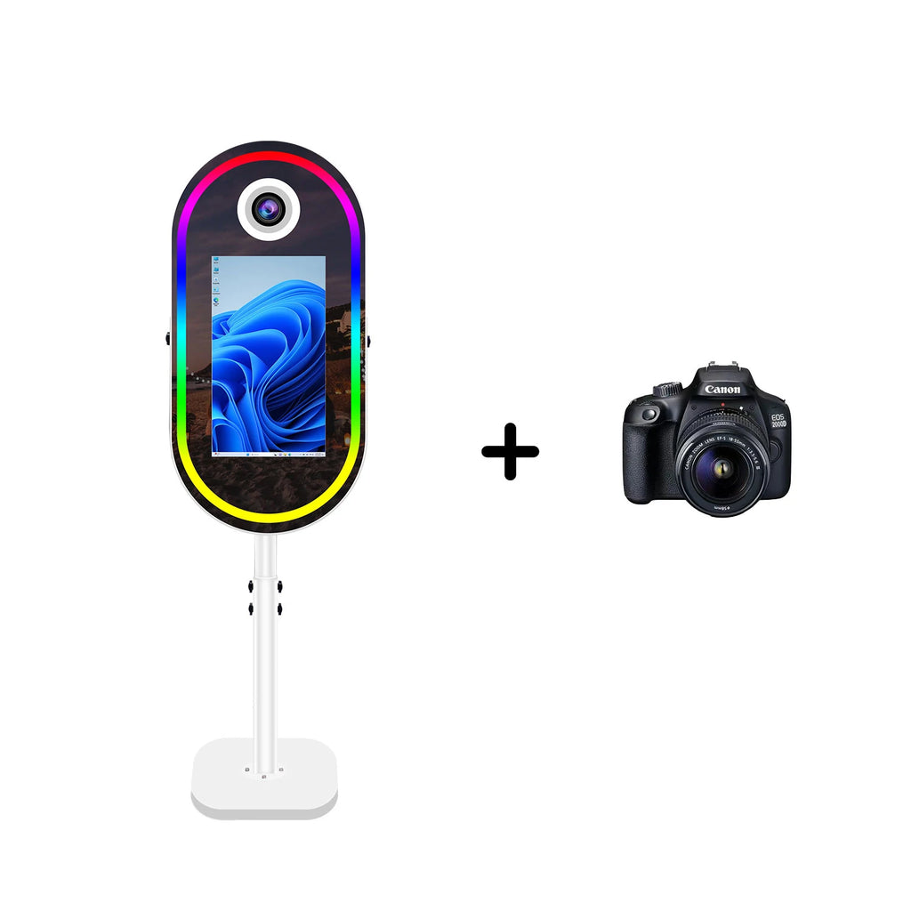 40inch Mirror Selfie Photobooth 21.5 Inch Touch Screen Magic Mirror Photo Booth DSLR Photo Booth with Flight Case for Partys