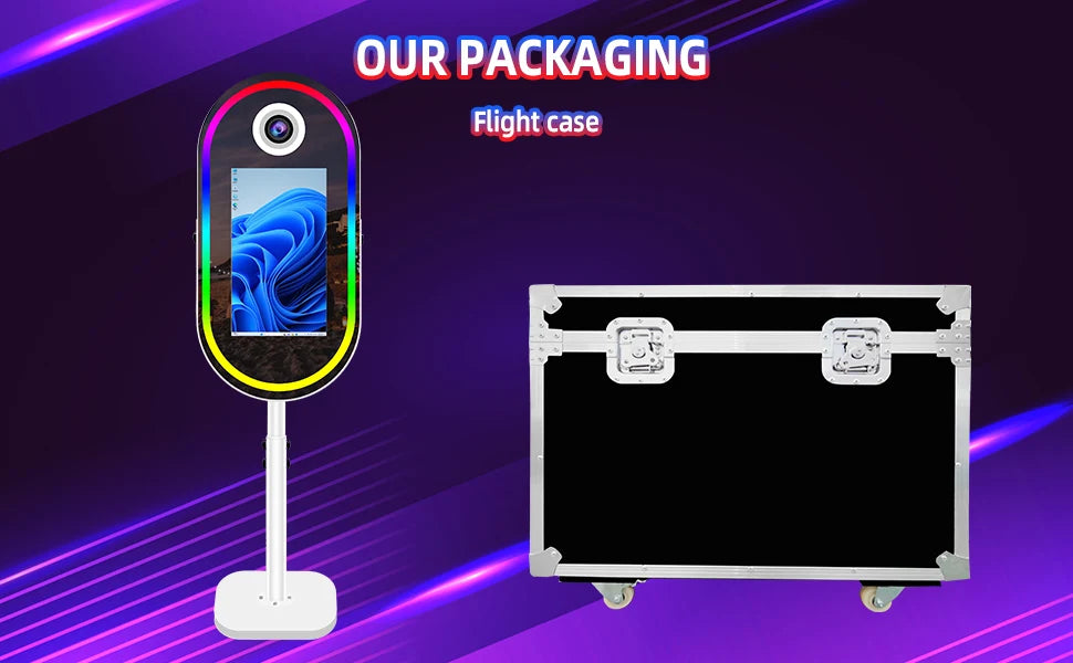 40inch Mirror Selfie Photobooth 21.5 Inch Touch Screen Magic Mirror Photo Booth DSLR Photo Booth with Flight Case for Partys