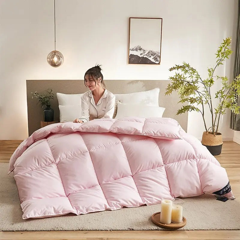 Couette épaisse en duvet d'oie blanche 95%, couette confortable et respirante, cadeau idéal pour les étudiants, noyau de couette épais en coton d'hiver