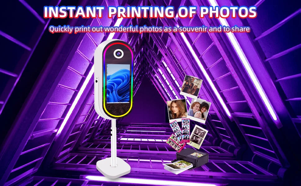 40inch Mirror Selfie Photobooth 21.5 Inch Touch Screen Magic Mirror Photo Booth DSLR Photo Booth with Flight Case for Partys