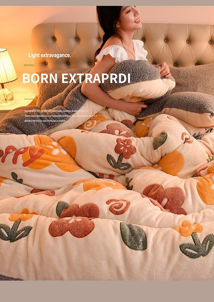 Household Thickened Warm Quilt Core Double-sided Velvet Lamb Wool Autumn Winter Blanket dormitory Warm Double-sided Velvet Core