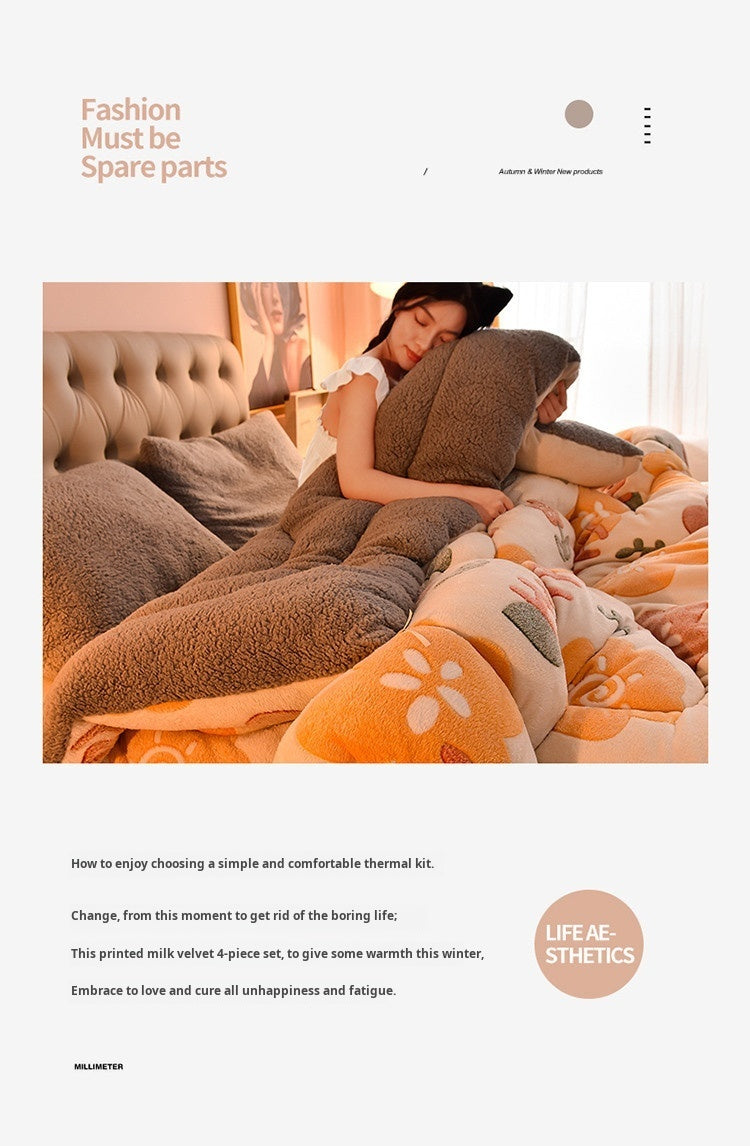 Household Thickened Warm Quilt Core Double-sided Velvet Lamb Wool Autumn Winter Blanket dormitory Warm Double-sided Velvet Core